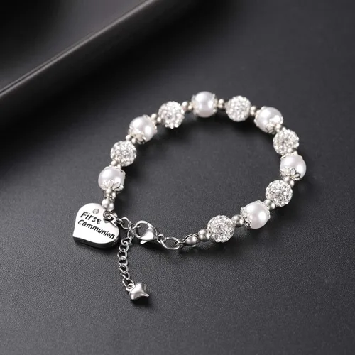 Miniatura 5 de Pulsera de primera comunión para niñas, regalo de bautismo, joyería hecha a mano para niñas, Metal