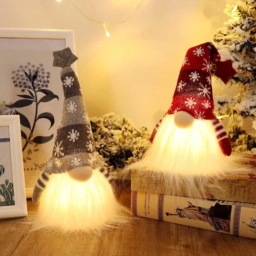Miniatura 8 de GMOEGEFT Luces escandinavas de gnomo de Navidad con temporizador, gnomo sueco de Santa Tomte, decoración de Navidad nórdica, juego de 2