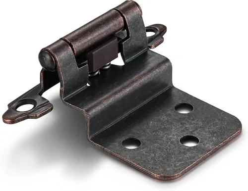 Miniatura 10 de 4 Pack (2 Pares) Bisagras de cierre automático de latón antiguo para puerta de gabinete de cocina, 1/2" de superposición (variable) Bisagras