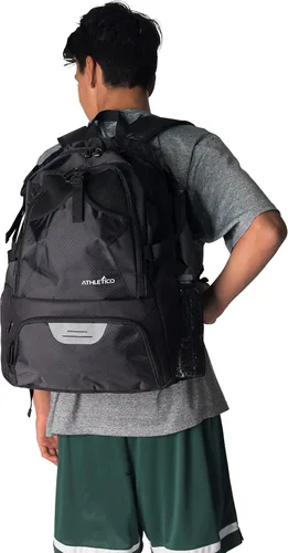 Miniatura 4 de Athletico National – Mochila de fútbol, baloncesto y fútbol americano, incluye soporte separado para balones y tacos