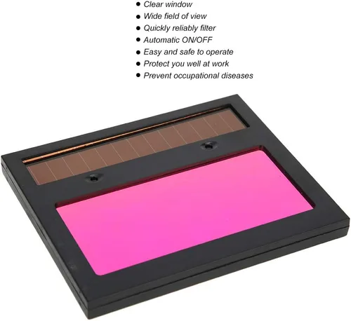 Miniatura 2 de Lente de oscurecimiento auto solar, lente de reemplazo de casco de soldadura de placa de atenuación pequeña LCD, lente de reemplazo de soldadura LCD
