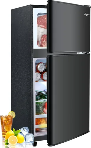 Miniatura 12 de Anypro Refrigerador de 2.9 pies cúbicos con congelador, refrigerador de doble puerta con control de temperatura de 7 niveles, luz LED, estantes