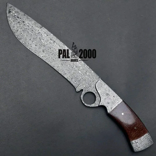 Miniatura 5 de PAL 2000 KNIVES Cuchillo Bowie de acero de Damasco hecho a mano de 13 pulgadas - Mango de micarta con refuerzos de acero de Damasco 1094