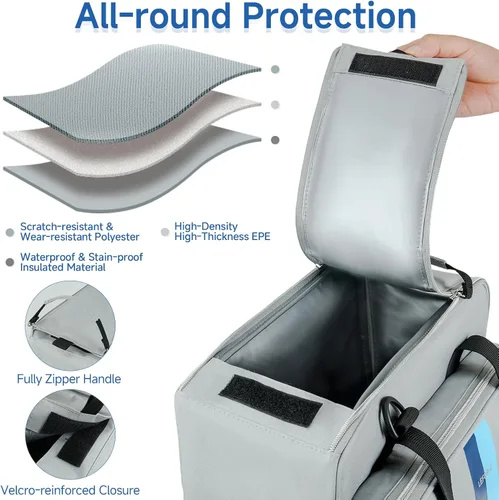 Miniatura 4 de Bolsa de viaje para cafetera, compatible con Keurig K-Mini, funda de transporte para cafetera de una sola porción compatible con K-Mini Plus con Gris