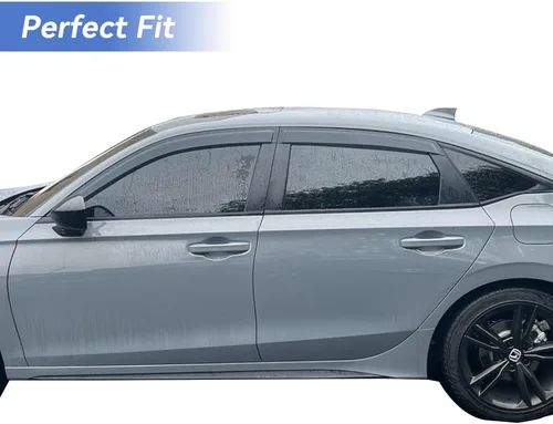 Miniatura 2 de YQAUTEC Viseras de Ventana Protectores de Lluvia para Honda Civic 2022 2023 2024 2025 2026, Deflectores de Viento de Ventilación de Ventana Fuera