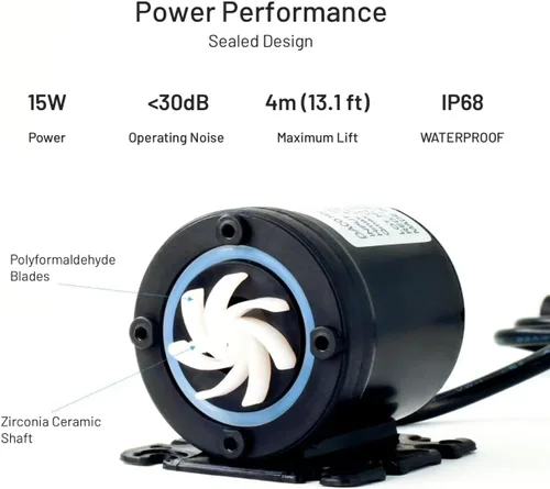 Miniatura 4 de Bomba de Agua Solar de 14A DC 12V - 3.43GPM, Elevación de 19.6ft, Motor Ultra-Silencioso Sin Escobillas con Adaptador - para Calentadores Solares