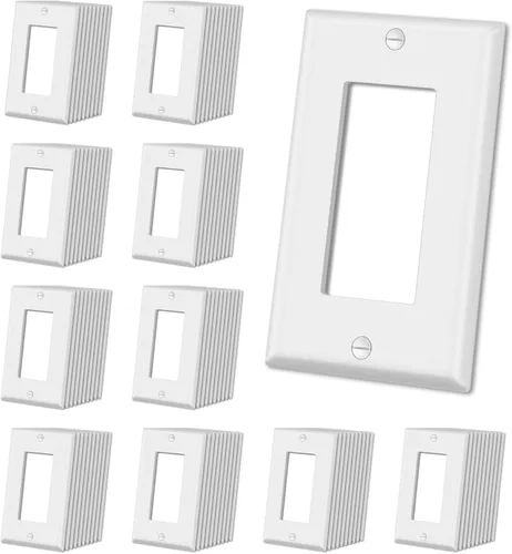 Miniatura 9 de CML - Placas decorativas de pared, paquete de 100 cubiertas de receptáculo de toma eléctrica, cubiertas de interruptor de 1 banda, tamaño estándar