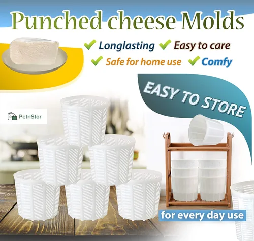 Miniatura 8 de PetriStor Molde de queso suave para hacer queso de 1.85 cuartos de galón, molde para hacer queso, molde en forma de queso crema, suministros caseros