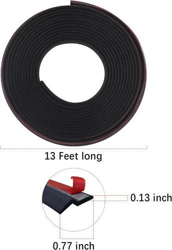 Miniatura 2 de Burlete automotriz de 13 pies, tira de sello de goma súper flexible en forma de Z para reducir el ruido y el polvo, se ajusta perfectamente a 360°
