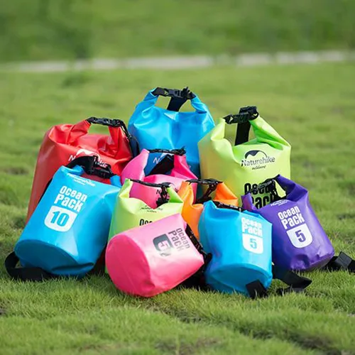 Miniatura 7 de 2L/3L/5L/10L/15L/20L/30L 500D Lona resistente PVC impermeable bolsa seca saco para kayak/canoa/pesca/rafting/natación/campamento/snowboard Naranja