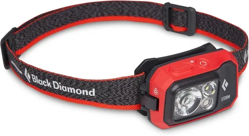 BLACK DIAMOND Linterna frontal Storm 450 | 450 lúmenes de brillo | Impermeable y regulable | 3 pilas AAA (incluidas) | Camping, Senderismo, Correr |