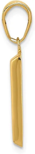 Miniatura 2 de Colgante de barra para hombre, oro amarillo de 14 quilates, 3D, oro amarillo de 14 quilates, dije de barra para hombre, 0.866in x 0.276in, Metal