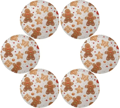 Miniatura 9 de Juego de 6 manteles individuales redondos de mármol blanco y dorado para mesa de cocina, manteles individuales lavables Mármol 2