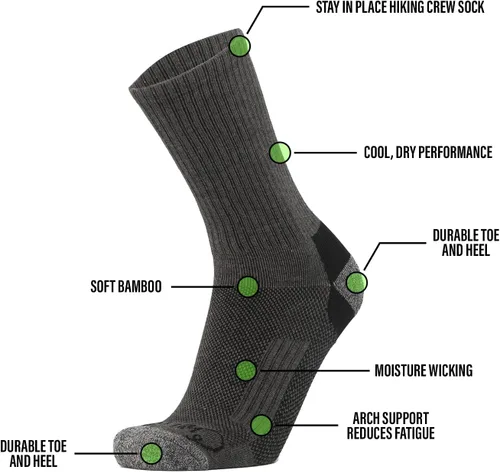 Miniatura 3 de Chill Boys Calcetines de bambú para hombre, 2 pares de calcetines de bambú que absorben la humedad, color gris, de peso medio