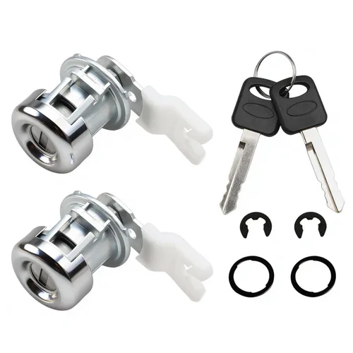 1 par de cilindros de cerradura de puerta con juego de llaves compatibles con Ford F150 F250 F350 F450 F550 Super Duty Excursion Explorer Freestar