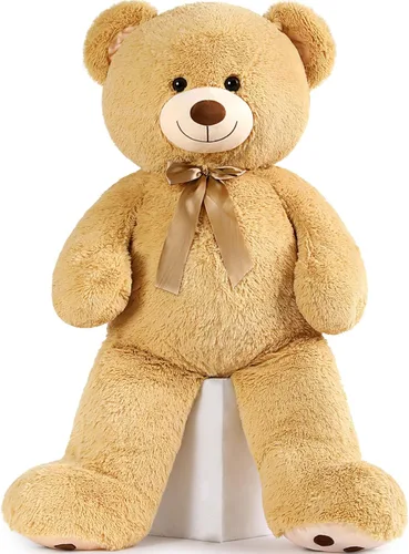 Miniatura 12 de MorisMos Oso de peluche gigante de 47 pulgadas Animal de peluche de 4 pies, Oso de peluche grande para baby shower, Regalos de oso de peluche