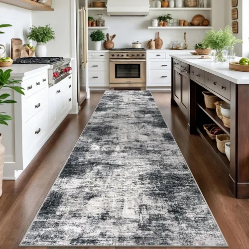 Miniatura 443 de IOHOUZE Alfombra abstracta lavable de 3 x 12 pies para pasillos, antideslizante para cocina, camino de entrada de lana sintética para interiores