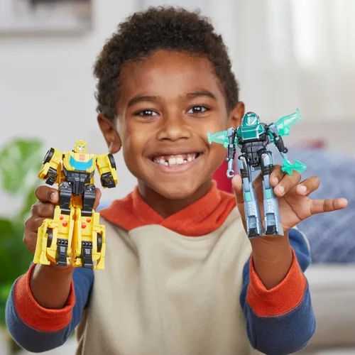 Miniatura 3 de Transformers EarthSpark Cyber-Combiner Bumblebee and Malto Robot Figuras de acción, juguetes interactivos para niños y niñas a partir de 6 años
