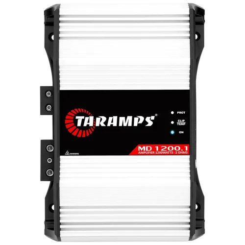 Taramps MD 1200.1 Amplificador de 2 ohmios 1200 vatios RMS 1 canal completo sistema de audio para automóvil, monobloque, indicador de monitor LED,