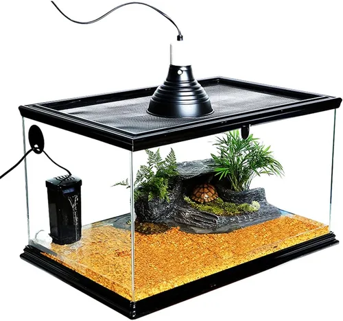 Miniatura 6 de HIERYAN Filtro de tortuga, filtro de tanque de tortuga, sumergible, filtro de cascada de bajo nivel de agua, filtro de tanque de tortuga, 280L/H