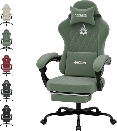 Miniatura 13 de Silla ergonómica para videojuegos, sillas para videojuegos, sillas de computadora para videojuegos, sillas de jugadores para adultos, soporte lumbar