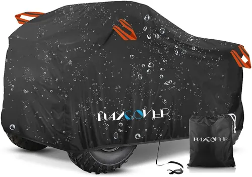 Miniatura 8 de Cubierta impermeable para ATV para Polaris Sportsman, Yamaha Grizzly, Honda Kawasaki, con correas reflectantes, almacenamiento negro, 82 x 47 x 45