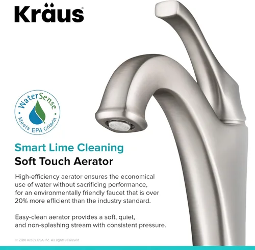 Miniatura 6 de Kraus KVF-1200SFS Arlo - Grifo de baño, acero inoxidable sin manchas Manchas libres de manchas