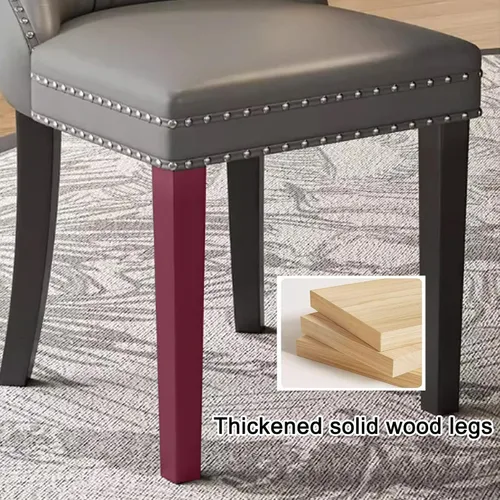 Miniatura 8 de Juego de sillas de comedor, sillas de comedor tapizadas de cuero, cómodas sillas de cocina, silla de vestíbulo con patas de madera resistentes