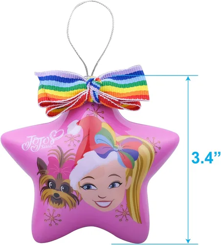 Miniatura 3 de Ruz JoJo Siwa - Juego de adornos de Navidad de estrella y unicornio, decoración de árbol para interiores y exteriores, paquete de 2
