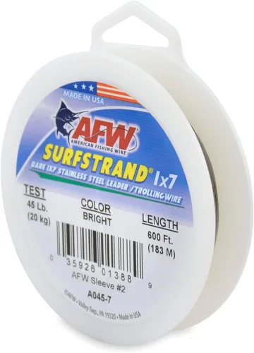 Miniatura 56 de Surfstrand Bare 1x7 Cable Líder de Acero Inoxidable - Línea Líder de Pesca para Agua Salada, 20lb Test - 325lb Test en Brillante, Camuflaje