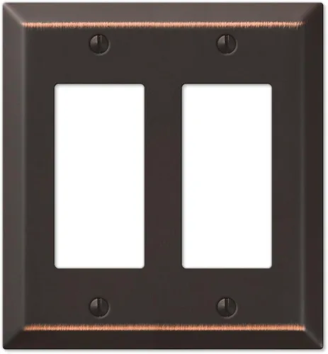 Miniatura 8 de Amerelle Placa de pared, 1 dúplex, acero Bronce envejecido Paquete de 2