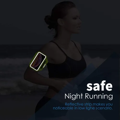 Miniatura 5 de Brazalete para correr con bolsa para auriculares, brazalete para teléfono celular para iPhone 16 15 Pro 14 Plus 13 11 XR XS, Galaxy S24/S10 Verde