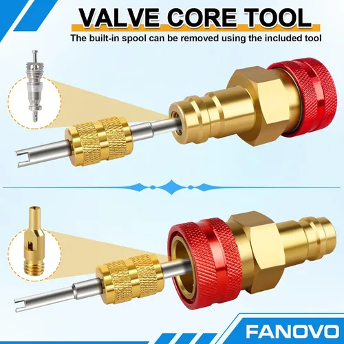 Miniatura 8 de Kit de adaptador R1234yf a R134a, R1234yf a R134a adaptadores de acoplador rápido de lado alto y bajo, adaptador R134a a R1234yf, kit de acopladores