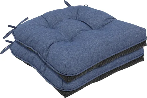 Miniatura 11 de RACE LEAF Cojines para sillas de comedor, paquete de 4 unidades, almohadillas de espuma viscoelástica para sillas de cocina con lazos y respaldo