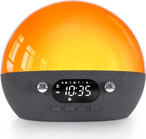 MOMILLA Reloj despertador con altavoz Bluetooth, máquina de sonido de ruido blanco, despertador para dormitorios con personas que duermen