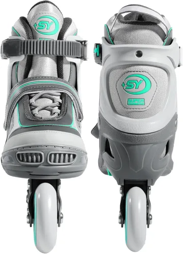 Miniatura 3 de SUPER YOUNGSTER Patín en línea ajustable para mujer, patines de ruedas para mujeres adultas Cian