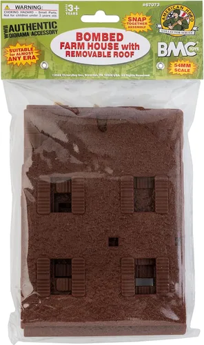 Miniatura 6 de BMC WW2 Granja francesa bombardeada - Accesorio de conjunto de soldados de plástico para juguetes en miniatura