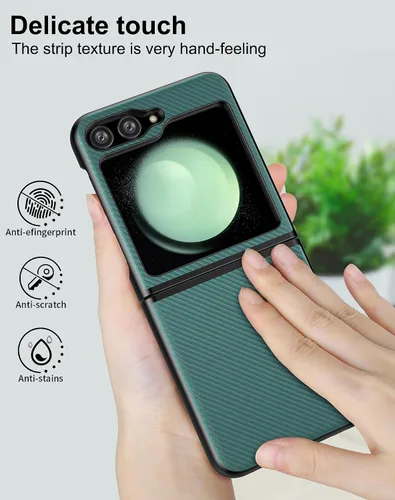 Miniatura 5 de Funda para Samsung Galaxy Z Flip 5 con protección de bisagra, ajuste delgado, ligero, a prueba de golpes, Galaxy Z Flip 5, color verde