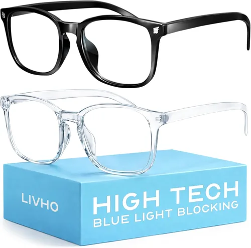 Livho Gafas de Luz Azul de Alta Tecnología - Gafas de Computadora con Bloqueo Avanzado de Luz Azul - Fatiga por Pantalla y Protección UV