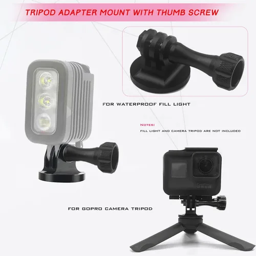 Miniatura 5 de Niewalda Adaptador de montaje de trípode de aluminio, soporte de adaptador de trípode, compatible con cámaras de acción GoPro Hero 9, 8, 7, 6, 5, 4