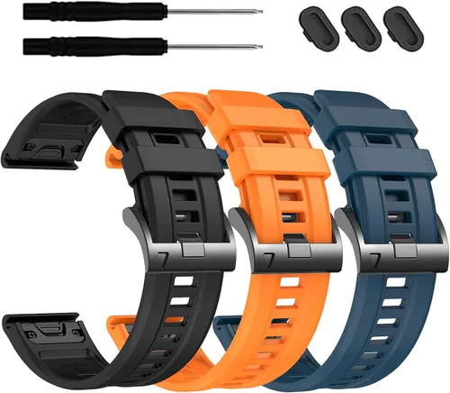 Miniatura 22 de EZMVZKU Correas Easyfit de 1.024 in para Garmin Fenix 8 AMOLED/8 Pro 2.008 in/7X/7XPro Sapphire Solar Watchands Reemplazo para Fenix 6X/6X Pro/5X/5X