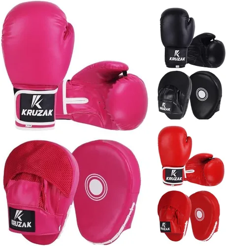 Miniatura 10 de Kruzak - Juego de guantes de boxeo y guantes de boxeo para kickboxing y Muay Thai MMA, kit de fitness con almohadillas de boxeo para artes marciales