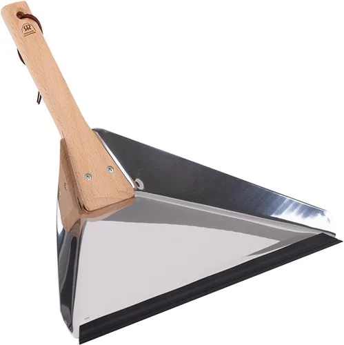 Miniatura 4 de Redecker Sartén para el polvo con mango de madera de haya sin tratar, 17-3/4 pulgadas, acero recubierto de zinc
