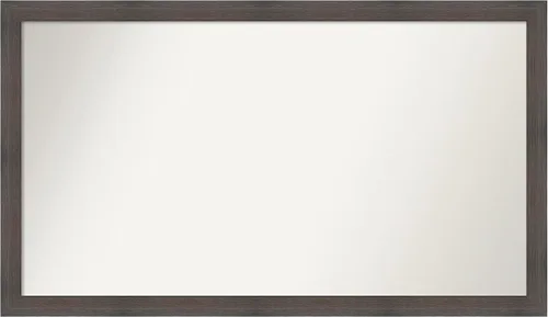 Miniatura 321 de Amanti Art Espejo de pared personalizado no biselado (24 x 27 pulgadas), marco estrecho de nogal chipre - varios tamaños personalizados - Espejo