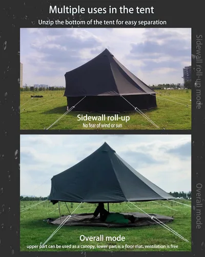 Miniatura 4 de Campana de lona de algodón - Yurtas transpirable y resistente al viento, Glamping para 6/8/10 personas camping familiar