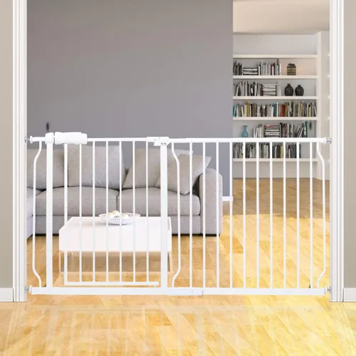 HOOEN - Puerta de bebé extra ancha para escaleras, puertas, pasillos, puerta de tensión, puerta de bebé, caminar a través de puertas para niños o