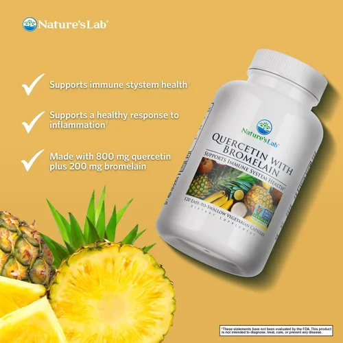 Miniatura 2 de Nature's Lab Quercetina Bromelina - Sin OMG, Sin Gluten - 120 Cápsulas
