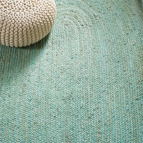 Miniatura 6 de SAFAVIEH Natural Fiber Collection - Alfombra ovalada, 2 pies 6 pulgadas x 4 pies, ovalada, azul aguamarina y marrón natural, yute hecho a mano