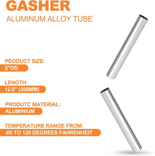 Miniatura 4 de GASHER 1 pieza de tubo recto de aleación de aluminio para tubo interenfriador, tubo de admisión de aire, OD de 2 pulgadas (51 mm), longitud de 12