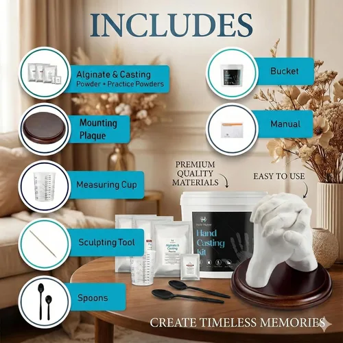 Miniatura 4 de Kit de moldeo a mano Hula Home para parejas o familia con placa de montaje Regalos DIY de aniversario para ella y él, escultura de recuerdo, boda